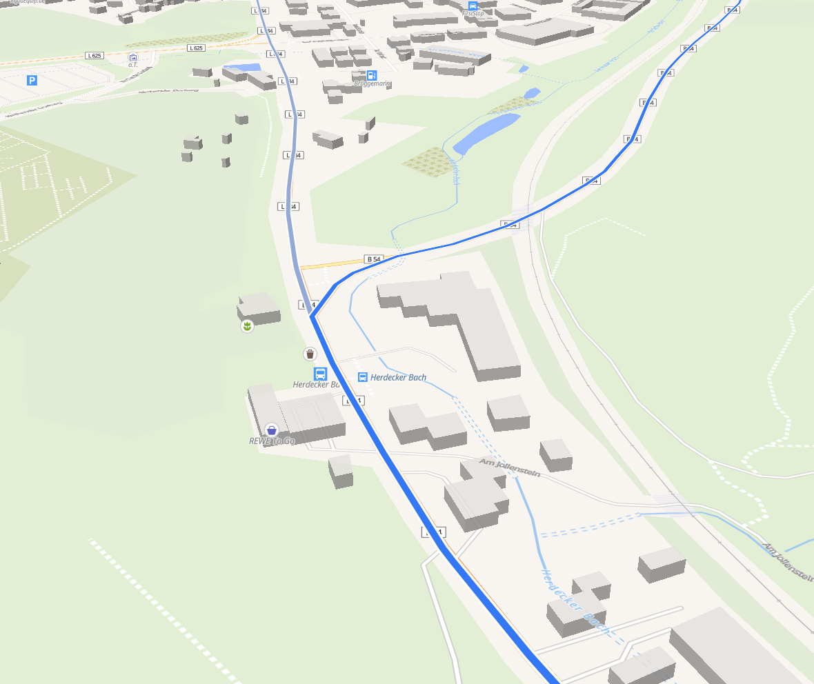 Route für Auto